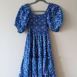 shein flowered blue dress